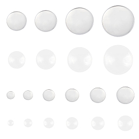 Unicraftale DIY Cabochon Making Kits, include 304 Stainless Steel Plain Edge Bezel Cups, Cabochon Settings, Transparent Glass Cabochons