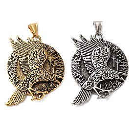 Viking Jewelry 304 Stainless Steel Pendants, Norse Talisman Viking Raven Pendants