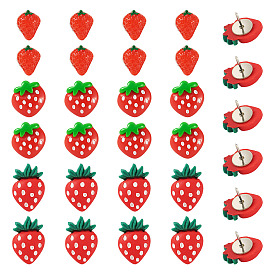 30 шт. 3 стили железные канцелярские кнопки, смолой клубники