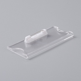 Transparent Acrylic Rectangle ID Card Sleeves Brooch Finding, Brooch Base Settings