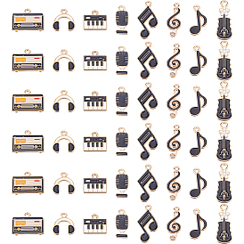 48 шт 8 стили подвески из сплава эмали, золотые