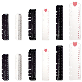 12 шт. 6 цвета пластиковая закладка страница маркер линейка, 6- линейка для записей с кольцами, прямоугольные