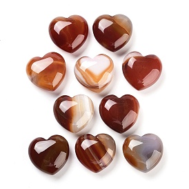 Natural Red Agate Heart Palm Stones, Pocket Stone for Reiki Energy Balancing Meditation Gift