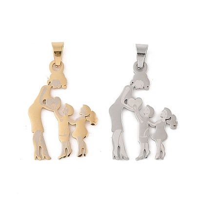 Ионное покрытие ко дню матери (ip) 304 подвески из нержавеющей стали, лазерная резка, очарование матери и ребенка