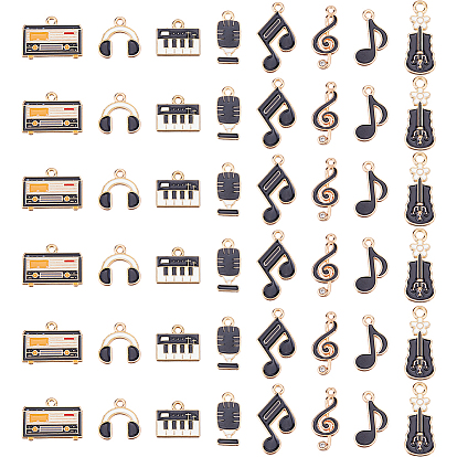 48 шт 8 стили подвески из сплава эмали, золотые