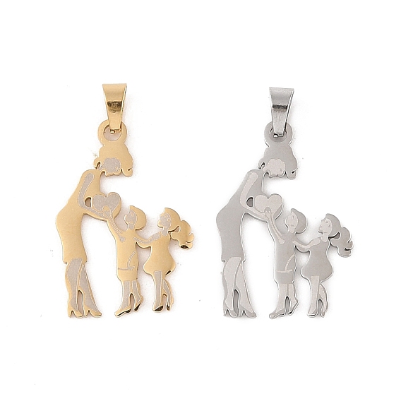 Ионное покрытие ко дню матери (ip) 304 подвески из нержавеющей стали, лазерная резка, очарование матери и ребенка