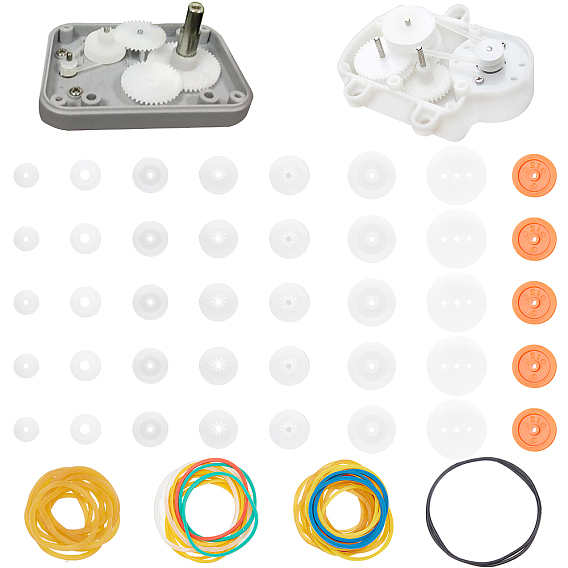 Fingerinspire 1 set kits de poleas de juguete para niños diy, incluyendo banda de goma, engranaje de plastico