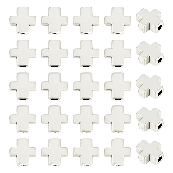 150 бусины из сплава в тибетском стиле, крестик, без кадмия и без свинца