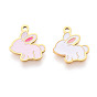 304 из нержавеющей стали шармы эмали, очарование кролика, ионное покрытие (ip), реальный 14 k позолоченный