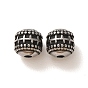 304 Stainless Steel Beads, Round with Dot & Stripe Pattern