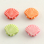 Craft Style Acrylic Beads, Scallop/Shell, 10.5x12x4.5mm, Hole: 2mm, about 1400pcs/500g