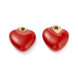 201 Stainless Steel Enamel Charms, Heart