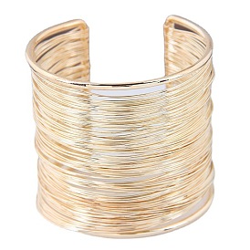 Metal Wire Steel Ring Geometric Exaggerated Open Bangle Jewelry Accessory.
