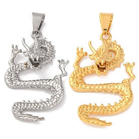 304 Stainless Steel Big Pendants, Dragon Charm