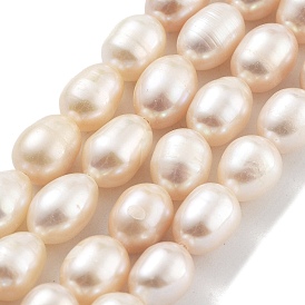 Natural Cultured Freshwater Pearl Beads Strands, Grade 3A, Oval