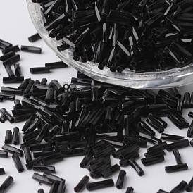 Glass Twisted Bugle Beads, Opaque Colours, Round Hole