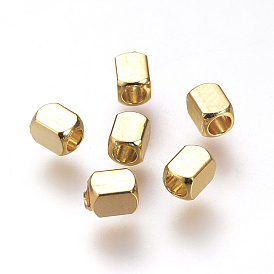 Brass Spacer Beads, Cuboid, Nickel Free