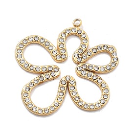 304 кулон из нержавеющей стали, со стразами, вакуумное покрытие pvd, цветок