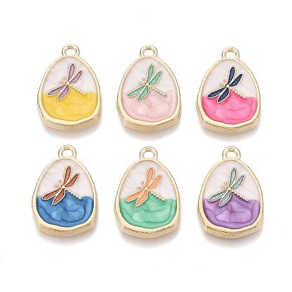 Подвески из эмали и сплава, Подвески в виде капли и стрекозы, золотой свет