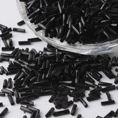 Glass Twisted Bugle Beads, Opaque Colours, Round Hole