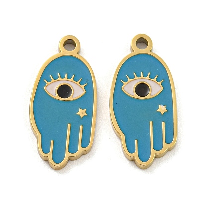 316 хирургические эмалевые подвески из нержавеющей стали, ладонь с подвеской в виде глаза, золотые