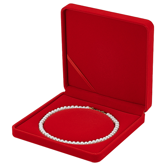 Подарочные коробки для хранения бархатных жемчужных ожерелий, квадратный