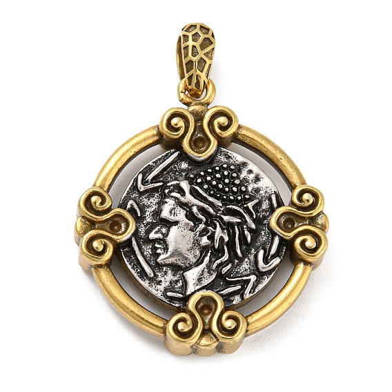 Кулоны из экологически чистой латуни, без кадмия и без свинца, плоский круглый с человеческим обаянием