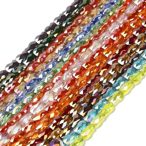 Стеклянные бусины с гальваническим покрытием , рыба, AB цвет, граненые