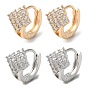 Rack Plating Brass Micro Pave Cubic Zirconia Hoop Earrings, Rhombus