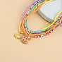 Bohemian Alphabet Colorful Clay Evil Eye Baroque Pearl Necklace for Women