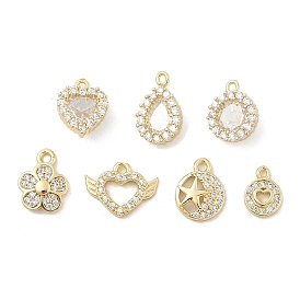 Латунные микропаве прозрачные кубические циркониевые подвески, реальный 14 k позолоченный