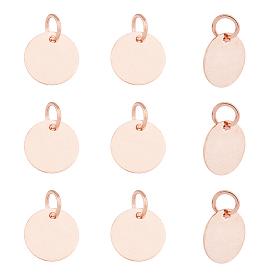 100 шт. Латунные подвески, пустая бирка с зеркальной полировкой, плоско-круглые