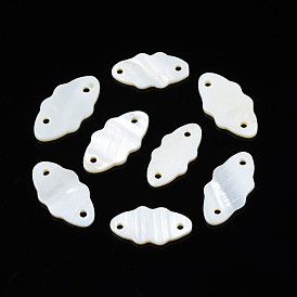 Dijes de conector de concha de agua dulce natural, oval