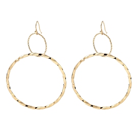 Ion Plating(IP) 304 Stainless Steel Dangle Earrings for Women, Twist Ring