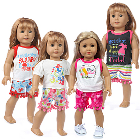 Tenues de poupée en tissu d'été en deux pièces, ensemble de vêtements décontractés à motif de sirène de pieuvre, pour les accessoires d'habillage de poupée de fille de pouce