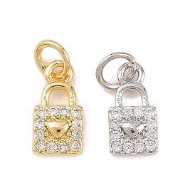 Латунные микро проложить кубического циркония подвески, замковые прелести, долгоиграющий, стойки покрытие, без свинца и без кадмия, с целью перехода в кольце