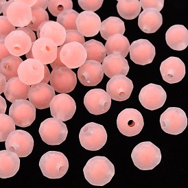 Transparent Acrylic Beads, Bead in Bead, Frosted, Faceted, Round