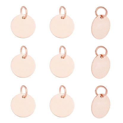 100 шт. Латунные подвески, пустая бирка с зеркальной полировкой, плоско-круглые