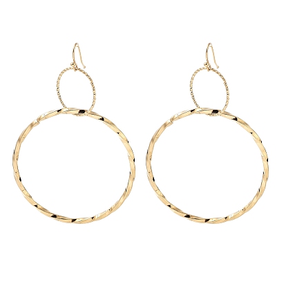 Ионное покрытие (ip) 304 серьги с подвесками из нержавеющей стали для женщин, твист кольцо