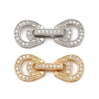 Латунное микропейв, прозрачный кубический цирконий, складные застежки, без кадмия, без никеля и без свинца, подкова