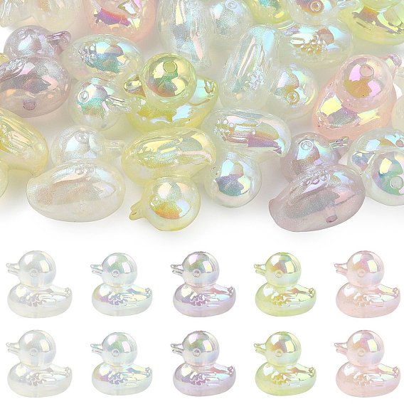Opaque Luminous Acrylic Beads, Duck, Glow in the Dark
