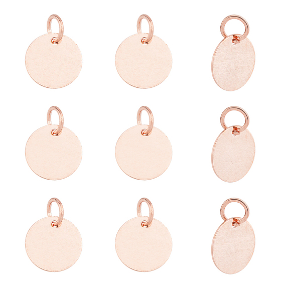 100 шт. Латунные подвески, пустая бирка с зеркальной полировкой, плоско-круглые