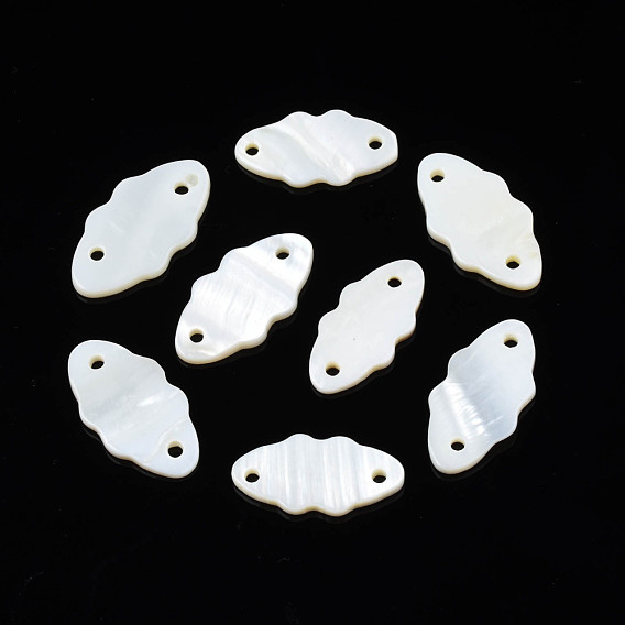 Natural Freshwater Shell Connector Charms, Oval