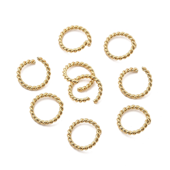 304 Stainless Steel Open Jump Rings, Twisted Round