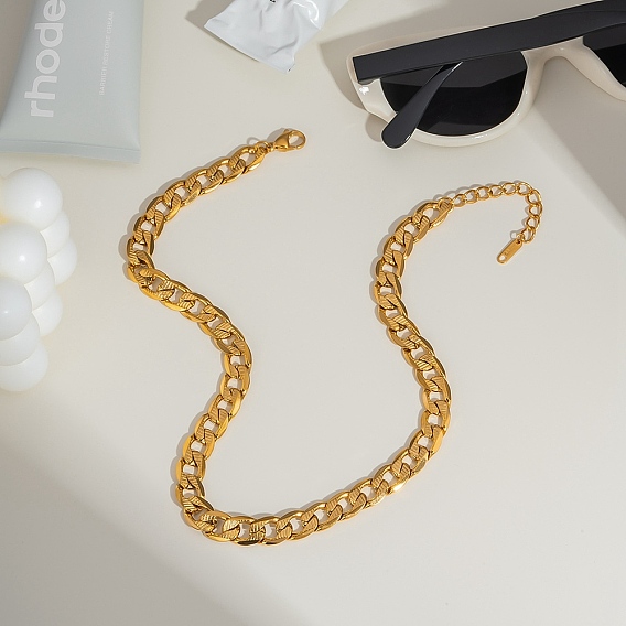 10мм 304 ожерелья из текстурированной кубинской цепочки из нержавеющей стали