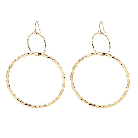 Ионное покрытие (ip) 304 серьги с подвесками из нержавеющей стали для женщин, твист кольцо