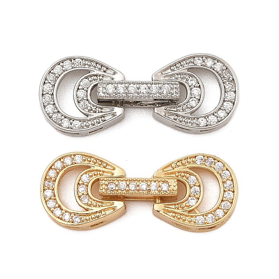 Латунное микропейв, прозрачный кубический цирконий, складные застежки, без кадмия, без никеля и без свинца, подкова