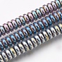 Electroplate Non-magnetic Synthetic Hematite Beads Strands, Long-Lasting Plated, Rondelle