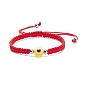2Pcs 2 Style Resin Evil Eye Braided Bead Bracelets Set, Couple Adjustable Bracelets for Parent and Child
