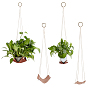 4Pcs 2 Style Leather Hanging Basket, Indoor Outdoor Hanging Flower Planter Basket